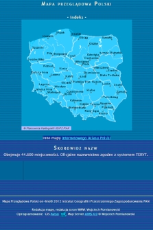 Mapa przeglądowa Polski i skorowidz nazw