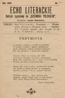 Echo Literackie : dodatek tygodniowy „Dziennika Polskiego”. 1897, nr 42