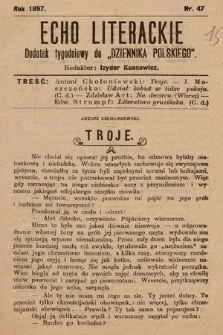 Echo Literackie : dodatek tygodniowy „Dziennika Polskiego”. 1897, nr 47