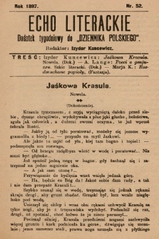 Echo Literackie : dodatek tygodniowy „Dziennika Polskiego”. 1897, nr 52