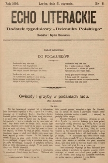 Echo Literackie : dodatek tygodniowy „Dziennika Polskiego”. 1898, nr 5
