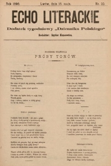 Echo Literackie : dodatek tygodniowy „Dziennika Polskiego”. 1898, nr 20
