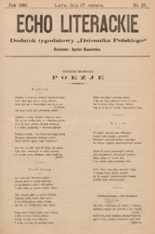 Echo Literackie : dodatek tygodniowy „Dziennika Polskiego”. 1898, nr 25