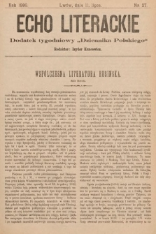 Echo Literackie : dodatek tygodniowy „Dziennika Polskiego”. 1898, nr 27