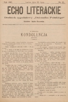 Echo Literackie : dodatek tygodniowy „Dziennika Polskiego”. 1898, nr 29