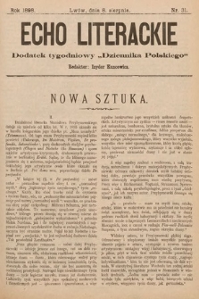 Echo Literackie : dodatek tygodniowy „Dziennika Polskiego”. 1898, nr 31