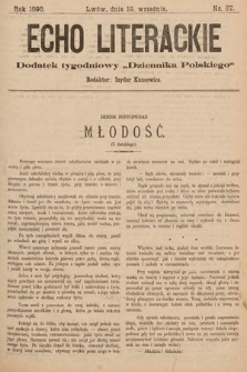 Echo Literackie : dodatek tygodniowy „Dziennika Polskiego”. 1898, nr 37