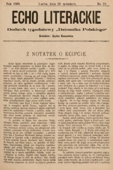 Echo Literackie : dodatek tygodniowy „Dziennika Polskiego”. 1898, nr 38