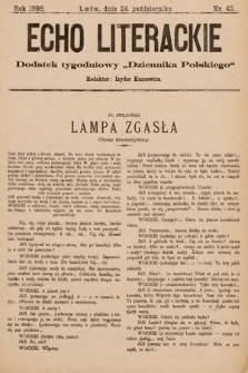 Echo Literackie : dodatek tygodniowy „Dziennika Polskiego”. 1898, nr 42