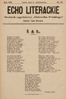 Echo Literackie : dodatek tygodniowy „Dziennika Polskiego”. 1898, nr 43