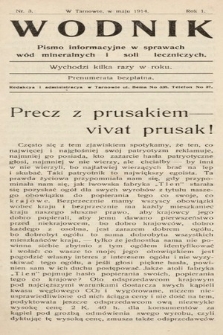 Wodnik : pismo informacyjne w sprawach wód mineralnych i soli leczniczych. 1914, nr 3