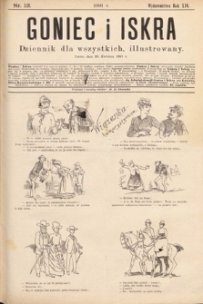 Goniec i Iskra : tygodnik humorystyczno-satyryczno-literacki : illustrowany. 1891, nr 12