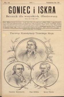 Goniec i Iskra : tygodnik humorystyczno-satyryczno-literacki : illustrowany. 1891, nr 13