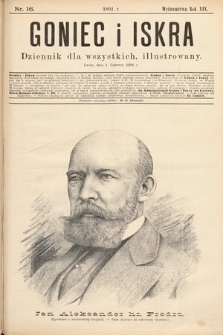 Goniec i Iskra : tygodnik humorystyczno-satyryczno-literacki : illustrowany. 1891, nr 16