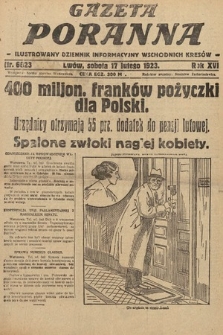 Gazeta Poranna : ilustrowany dziennik informacyjny wschodnich kresów. 1923, nr 6623