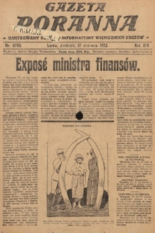 Gazeta Poranna : ilustrowany dziennik informacyjny wschodnich kresów. 1923, nr 6740