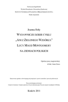 Wydawnicze dzieje cyklu „Ani z Zielonego Wzgórza” Lucy Maud Montgomery na ziemiach polskich