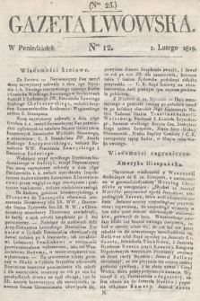Gazeta Lwowska. 1819, nr 12