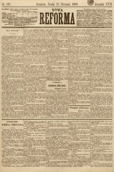 Nowa Reforma. 1898, nr 192