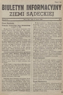 Biuletyn Informacyjny Ziemi Sądeckiej. 1945, nr 9