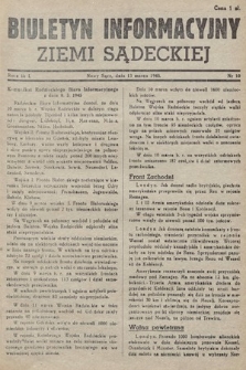Biuletyn Informacyjny Ziemi Sądeckiej. 1945, nr 10