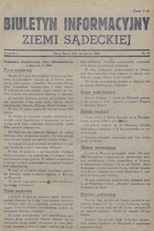 Biuletyn Informacyjny Ziemi Sądeckiej. 1945, nr 15