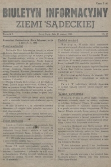 Biuletyn Informacyjny Ziemi Sądeckiej. 1945, nr 19