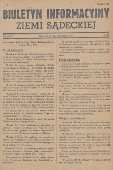 Biuletyn Informacyjny Ziemi Sądeckiej. 1945, nr 25