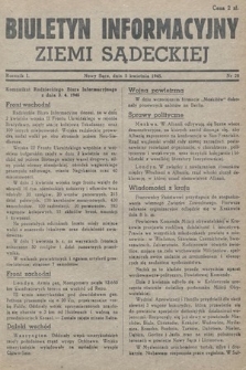 Biuletyn Informacyjny Ziemi Sądeckiej. 1945, nr 28