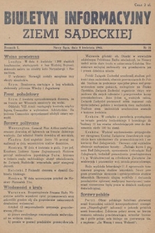 Biuletyn Informacyjny Ziemi Sądeckiej. 1945, nr 31