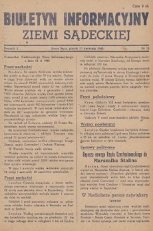 Biuletyn Informacyjny Ziemi Sądeckiej. 1945, nr 35