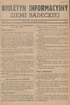 Biuletyn Informacyjny Ziemi Sądeckiej. 1945, nr 41