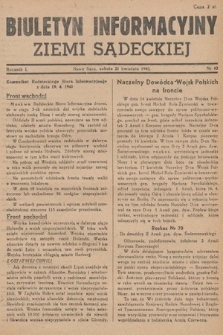 Biuletyn Informacyjny Ziemi Sądeckiej. 1945, nr 42