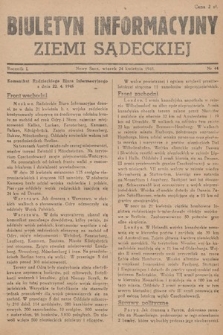 Biuletyn Informacyjny Ziemi Sądeckiej. 1945, nr 44