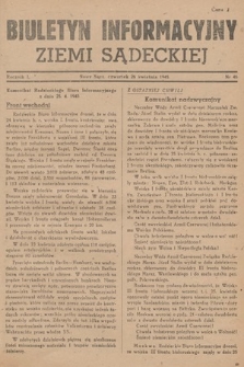 Biuletyn Informacyjny Ziemi Sądeckiej. 1945, nr 46