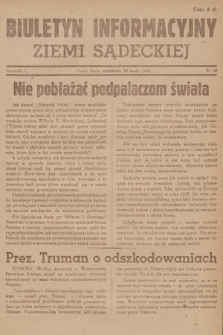 Biuletyn Informacyjny Ziemi Sądeckiej. 1945, nr 62