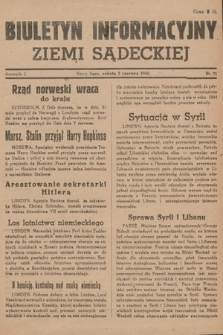 Biuletyn Informacyjny Ziemi Sądeckiej. 1945, nr 71