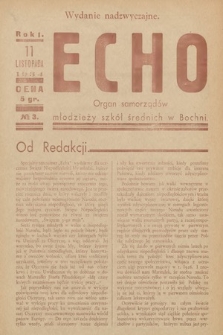 Echo : organ samorządów młodzieży szkół średnich w Bochni.1934, nr 3