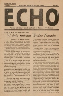 Echo : organ młodzieży szkół średnich w Bochni i Wieliczce. 1935, nr 6