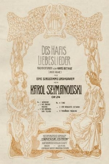 Das Hafis Liebeslieder : Nachdichtungen von Hans Bethge (erste Reihe) : Op. 24