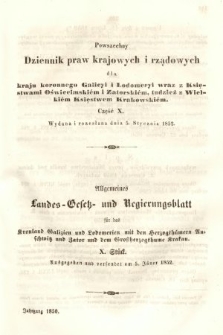 Powszechny Dziennik Praw Krajowych i Rządowych [...] = Allgemeines Landes-Gesetz- und Regierungs-Blatt [...]. 1850, cz. 10