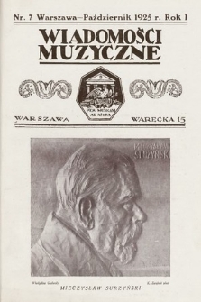 Wiadomości Muzyczne. 1925, nr 7