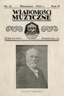 Wiadomości Muzyczne. 1926, nr 12