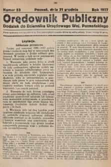 Orędownik Publiczny : dodatek do Dziennika Urzędowego Województwa Poznańskiego. 1927, nr 53