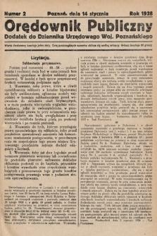Orędownik Publiczny : dodatek do Dziennika Urzędowego Województwa Poznańskiego. 1928, nr 2