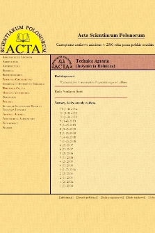 Acta Scientiarum Polonorum. Technica Agraria = Inżynieria Rolnicza