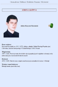 Strona prywatna dr Krzysztofa Kościńskiego