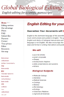 Global Biological Editing. English for biological science