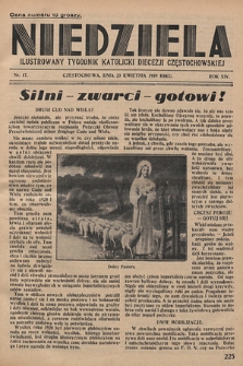 Niedziela : ilustrowany tygodnik katolicki Diecezji Częstochowskiej. 1939, nr 17