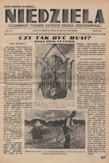Niedziela : ilustrowany tygodnik katolicki Diecezji Częstochowskiej. 1939, nr 31